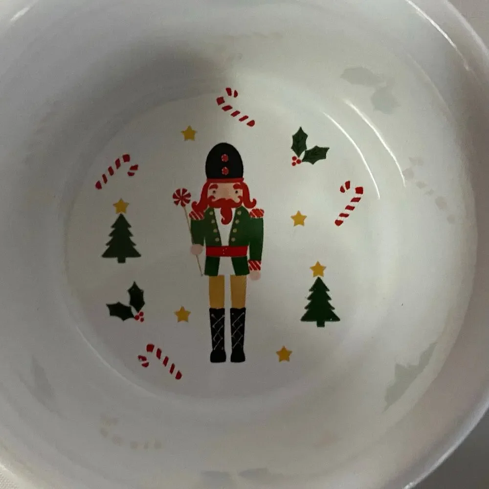 Holiday Style Nutcracker Christmas Ramekins Ceramic 3.5in NWT Set of 6 Bakeware
